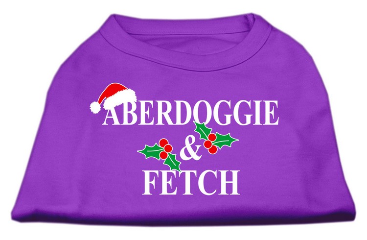 Aberdoggie Christmas Screen Print Shirt Purple XL